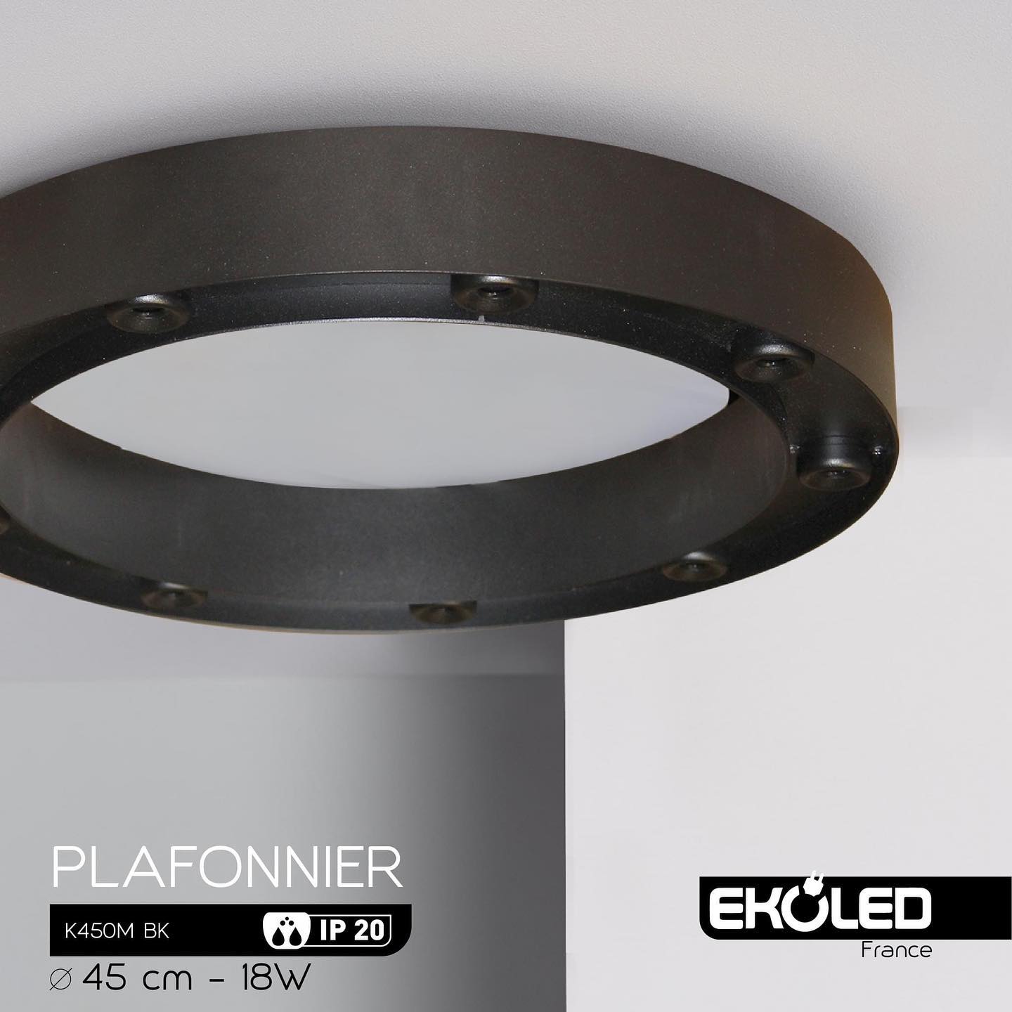 491615237_9800284876696268_2428929639146426783_n.jpg Plafonnier LED Rond K450M BK – Ø45 cm – Image 1