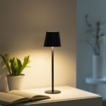 Lampe de Table LED Noire – Design Minimaliste Rechargeable