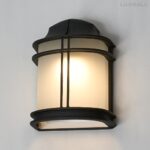 Applique Murale Extérieure Style Classique – Noir & Verre Dépoli – Image 5