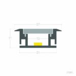 "Rail LED Encastré Étanche 2M hc077– IP65 Gris Aluminium  " – Image 3