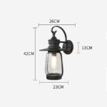 Outdoor Wall Light Modern Wall Lamp American Waterproof Wall Mount Lantern Light External Rust Prevention with Clear Glass Shade E27 Balcony Terrace Sconce Hard-Wired for Garden,26cm ,for Home Decor – Image 2