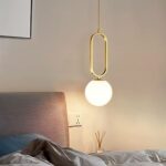 Suspension Ovale & Globe Opalin