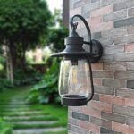 Outdoor Wall Light Modern Wall Lamp American Waterproof Wall Mount Lantern Light External Rust Prevention with Clear Glass Shade E27 Balcony Terrace Sconce Hard-Wired for Garden,26cm ,for Home Decor