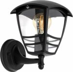 pplique Murale Extérieure  UP Noir – Luminaire Mural Montant IP44, Douille E27, Aluminium Noir – Éclairage Extérieur pour Jardin, Terrasse, Véranda