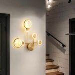 Applique murale LED design géométrique doré – Image 2