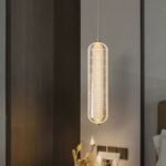 Suspension cylindrique en cristal design moderne