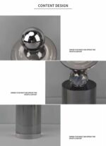 Décoration en verre design – Sphère avec anneau sur socle cylindrique – Image 2