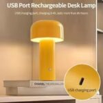Lampe de Table Design Champignon – LED Rechargeable 5V / 2W – Jaune
