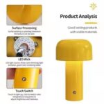 Lampe de Table Design Champignon – LED Rechargeable 5V / 2W – Jaune – Image 2